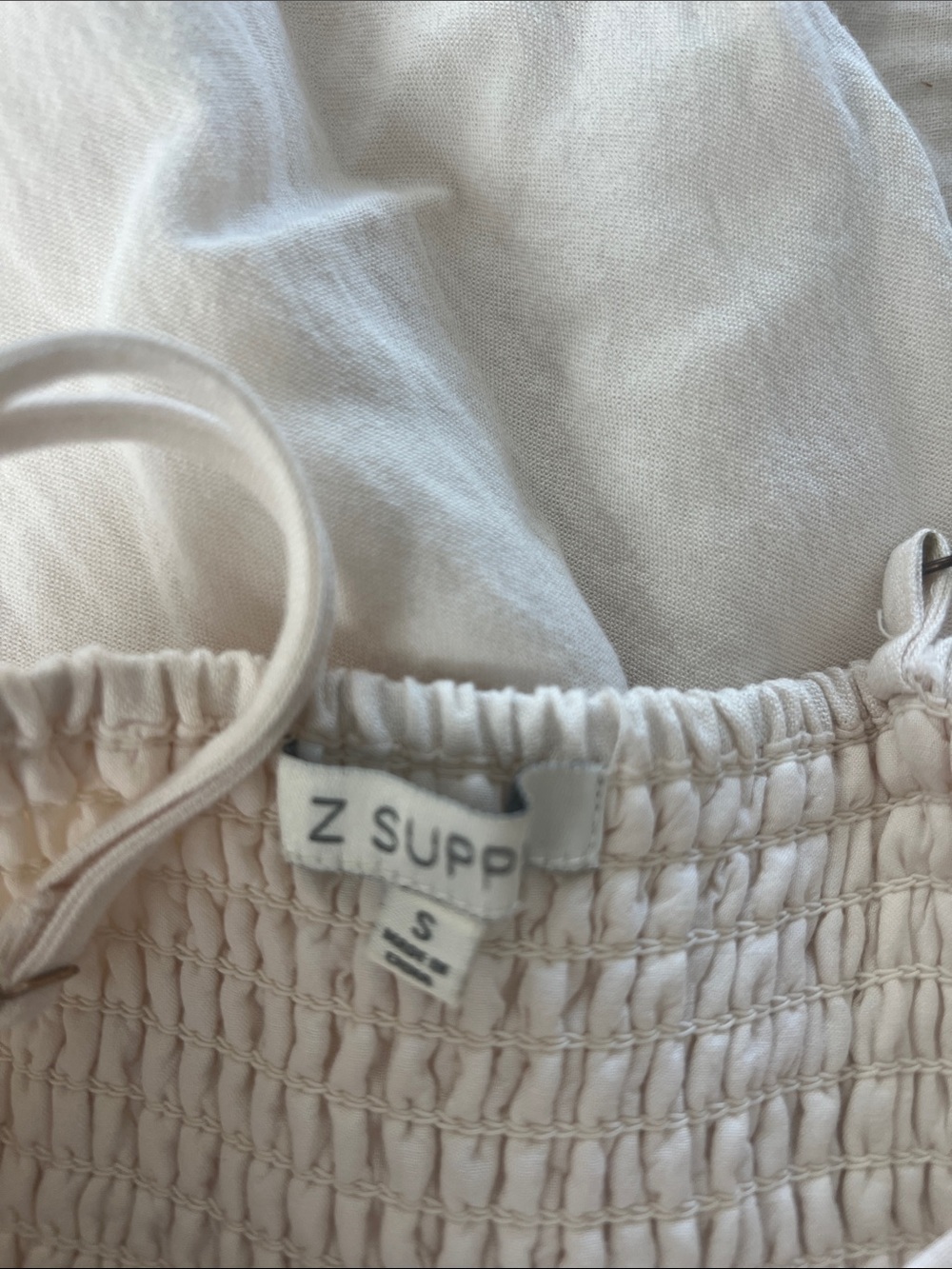 Z Supply Smocked Bodice Spaghetti Strap Maxi Dress in Ivory - Picture 2 of 2